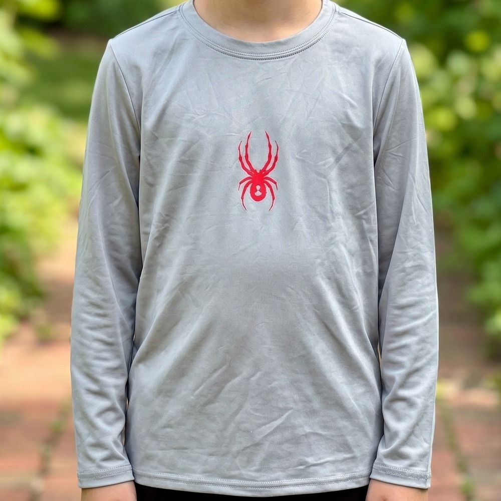 Spyder Kids Grey Long Sleeve Rash Guard H2O Sun Protection Performance Shirt L/G